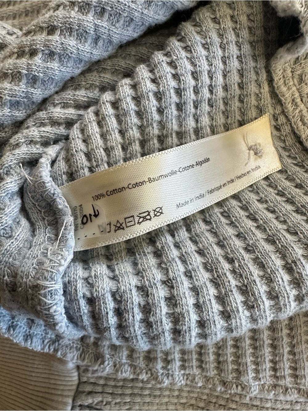 Free People One Wesley Thermal Top long sleeve Baby Blue Woman's XS - Picture 9 of 10